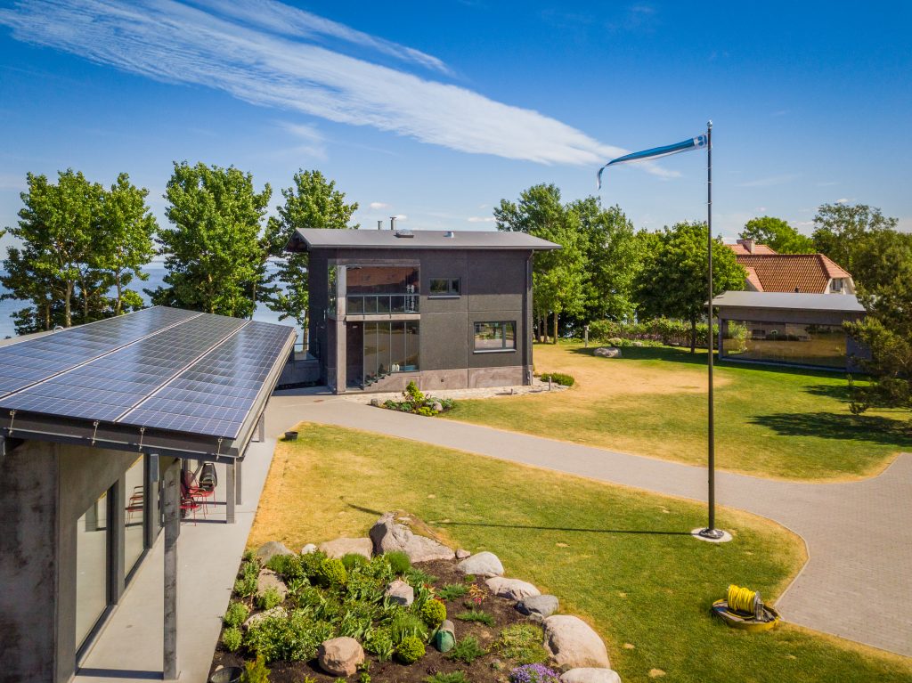 Seaside custom-made solar power station for a PVC roof