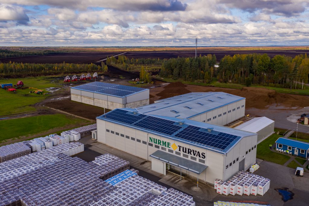 Solar power stations for the industrial buildings of Nurme Turvas