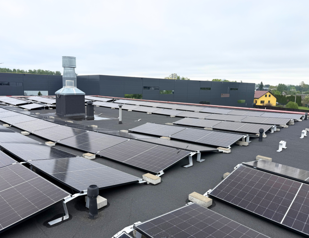 Flat roof PV solution in Mārupe